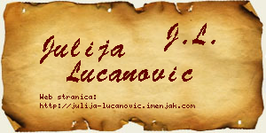 Julija Lučanović vizit kartica